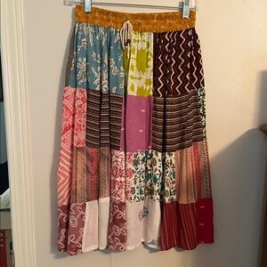 Bohemian Patchwork A-Line Skirt